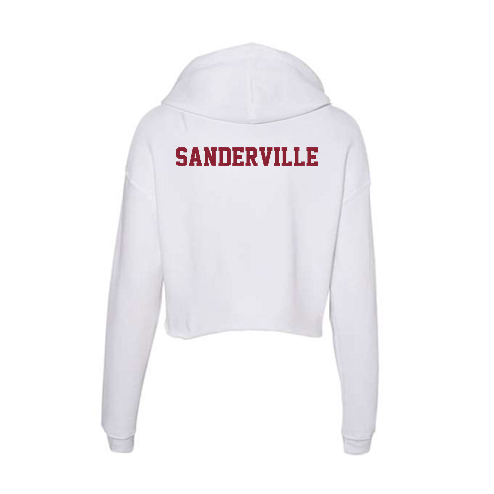  - NCAA Men's Cross Country : Preston Sanderville - Women's Crop Fleece Hoodie-1