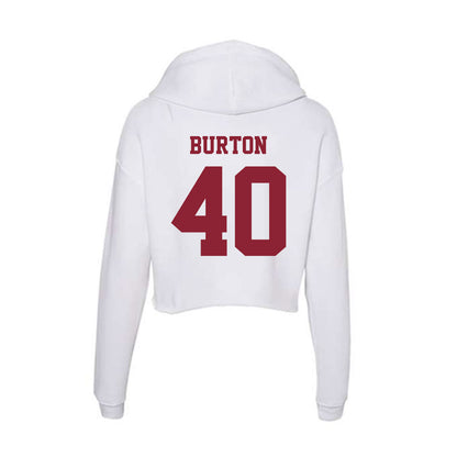 UMass - NCAA Men's Lacrosse : Tyler Burton - Women's Crop Fleece Hoodie-1