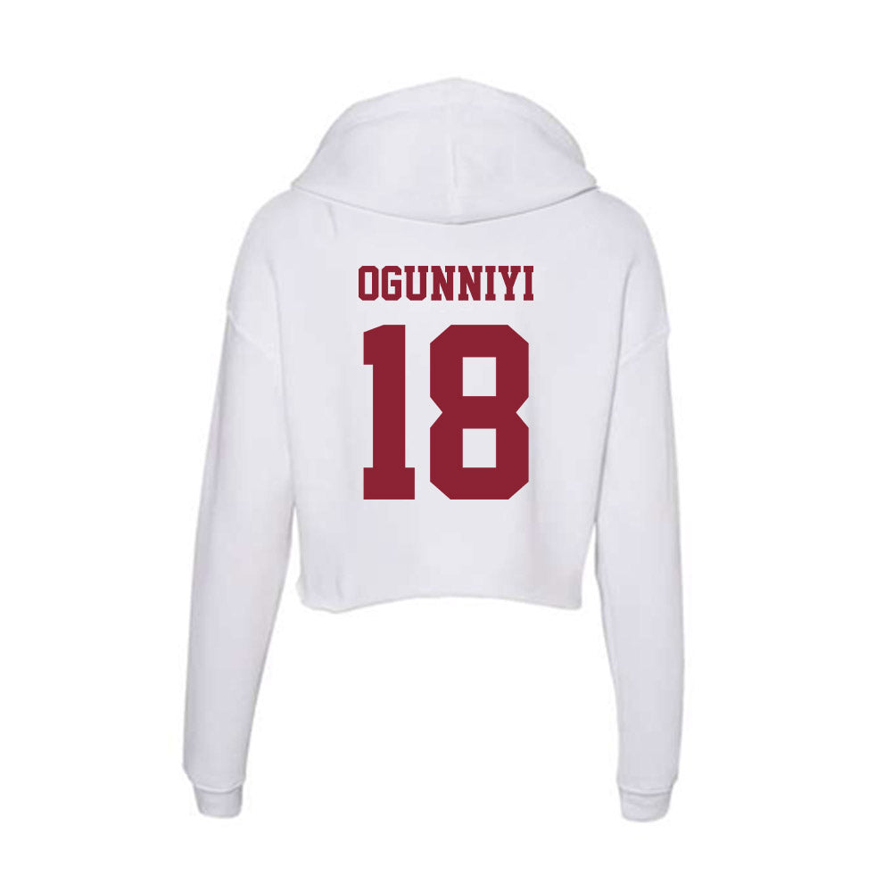 UMass - NCAA Football : Matthew Ogunniyi - Women's Crop Fleece Hooded Sweatshirt-1