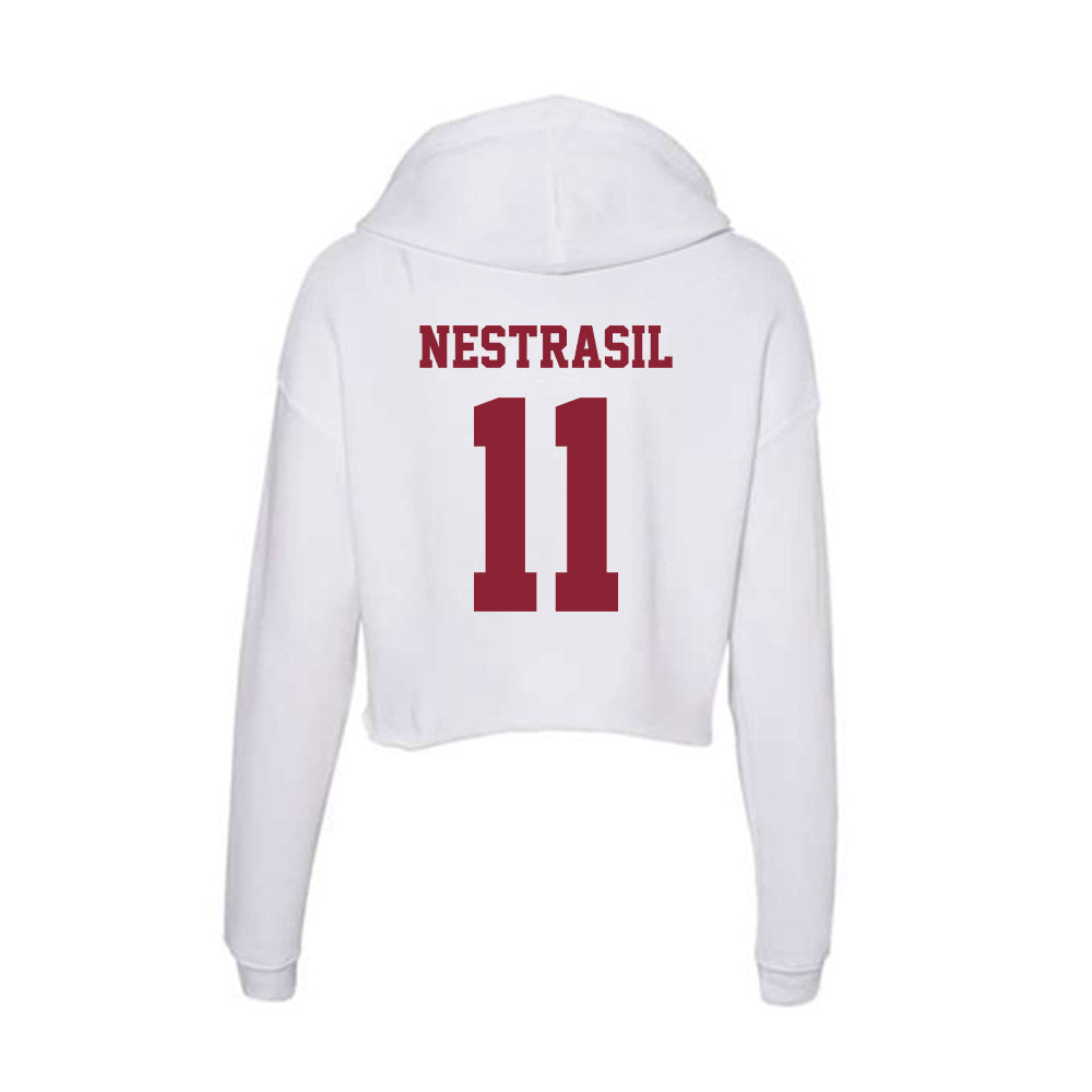 UMass - NCAA Men's Ice Hockey : Vaclav Nestrasil - Women's Crop Fleece Hoodie-1