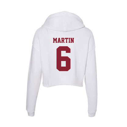 UMass - NCAA Men's Basketball : Christian Martin - Women's Crop Fleece Hooded Sweatshirt-1