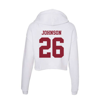 UMass - NCAA Men's Lacrosse : Dylan Johnson - Women's Crop Fleece Hoodie-1