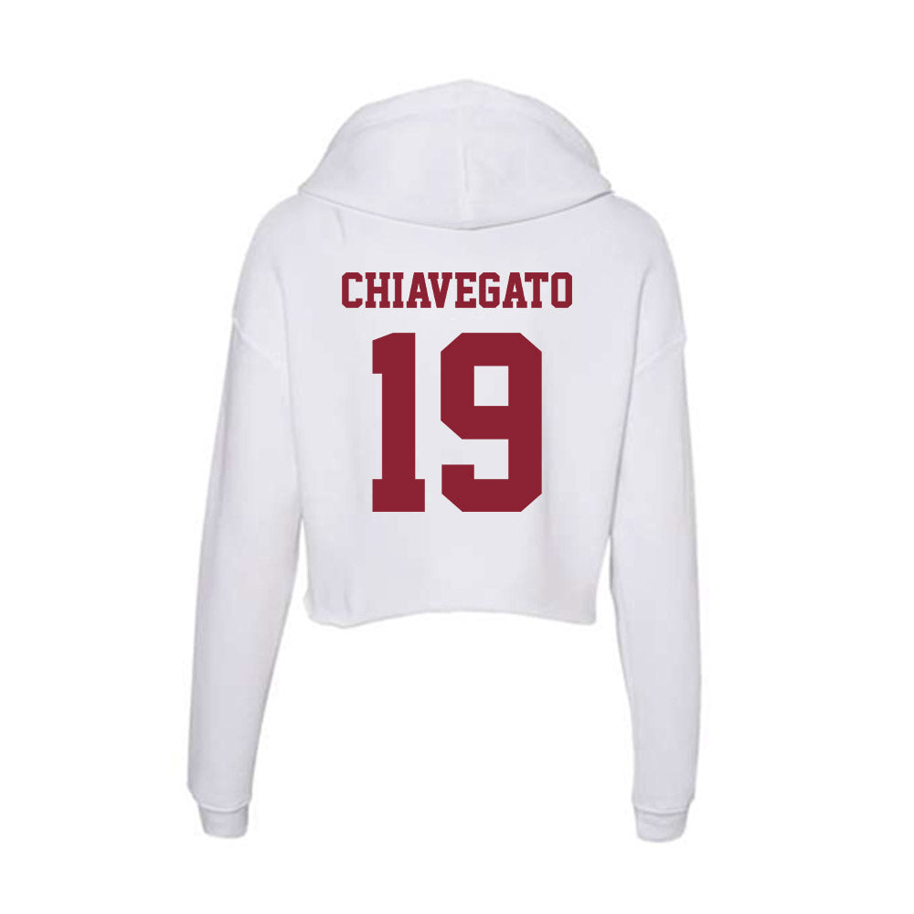 UMass - NCAA Football : David Chiavegato - Women's Crop Fleece Hooded Sweatshirt-1