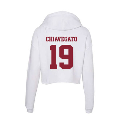 UMass - NCAA Football : David Chiavegato - Women's Crop Fleece Hooded Sweatshirt-1