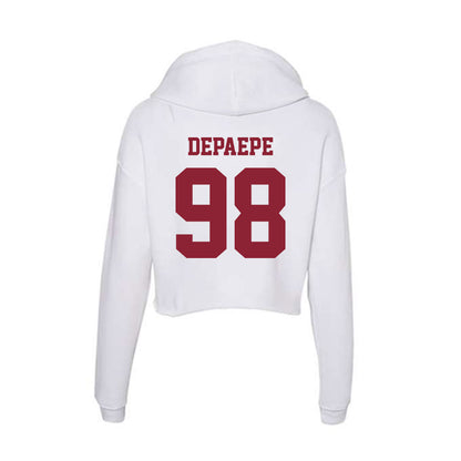 UMass - NCAA Football : William DePaepe - Women's Crop Fleece Hoodie-1