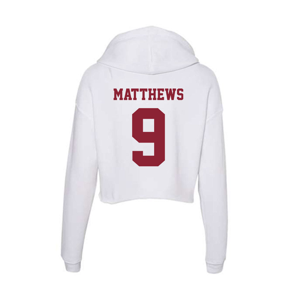 UMass - NCAA Football : Devin Matthews - Women's Crop Fleece Hoodie-1