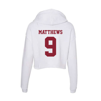 UMass - NCAA Football : Devin Matthews - Women's Crop Fleece Hoodie-1