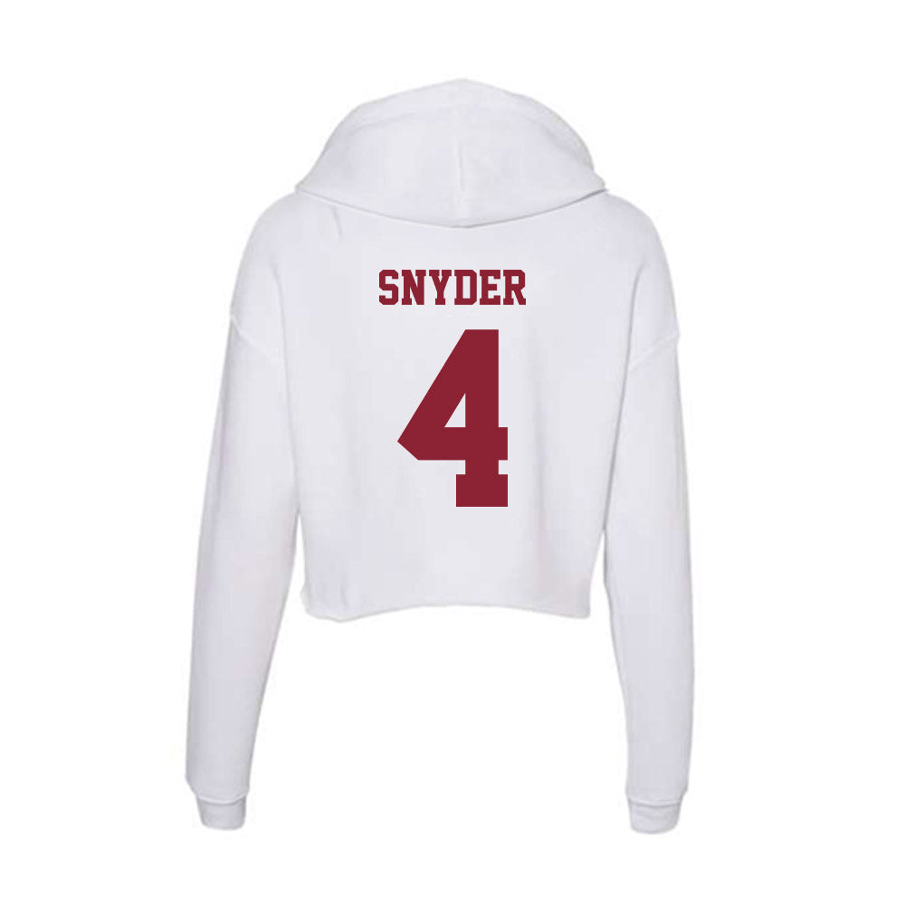 UMass - NCAA Football : DD Snyder - Women's Crop Fleece Hoodie-1