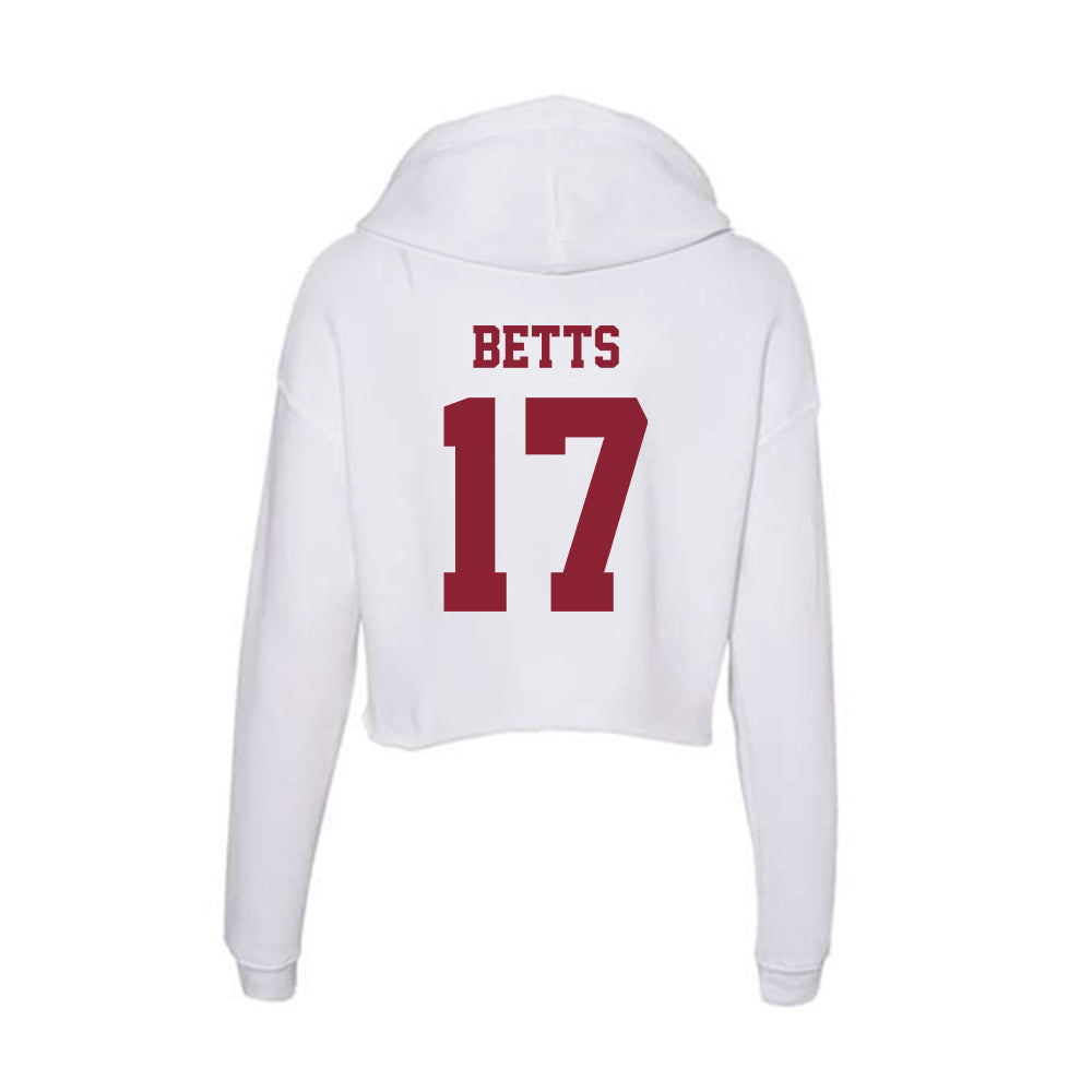 UMass - NCAA Football : Zachary Betts - Women's Crop Fleece Hoodie-1