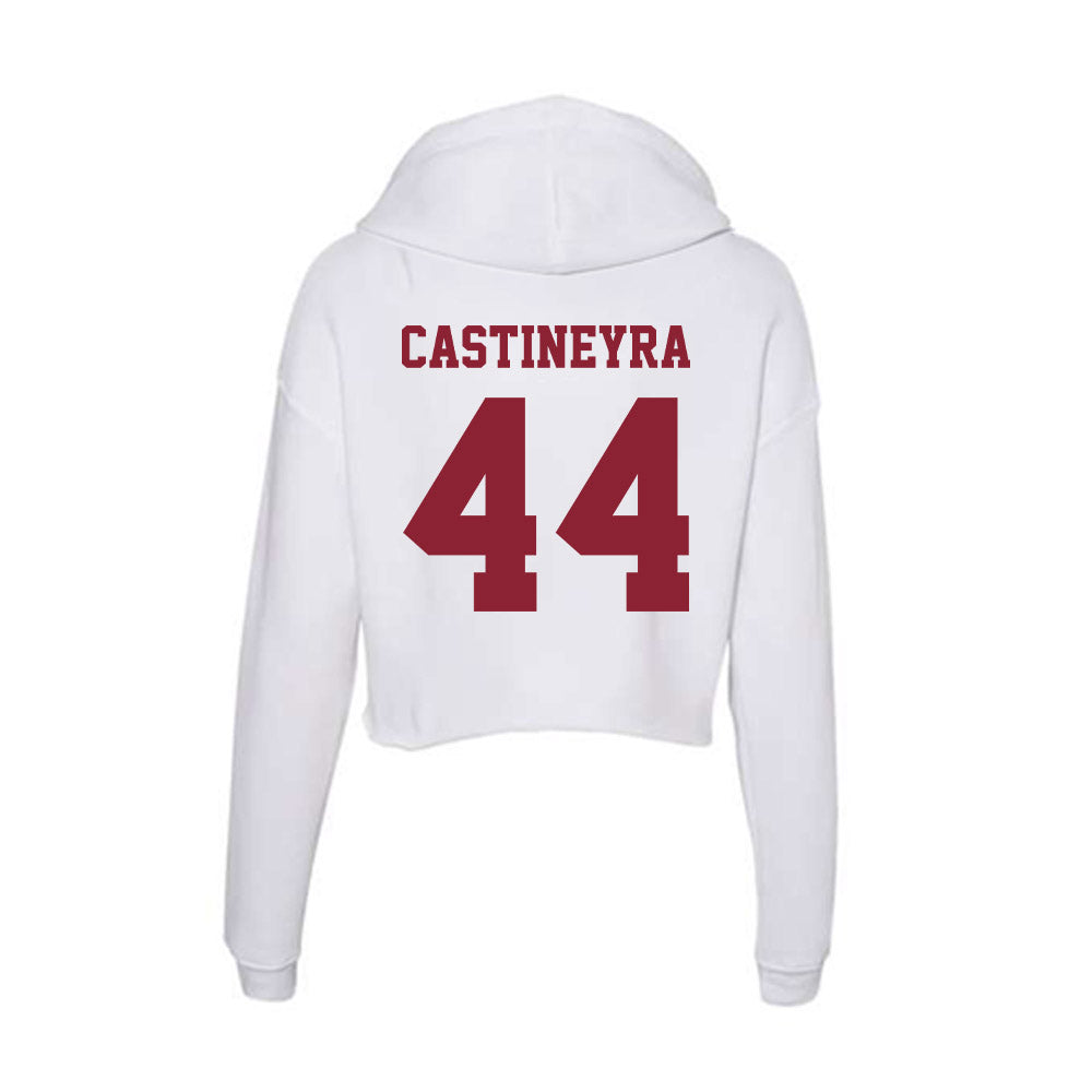 UMass - NCAA Men's Basketball : Rollie Castineyra - Women's Crop Fleece Hooded Sweatshirt-1