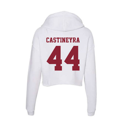 UMass - NCAA Men's Basketball : Rollie Castineyra - Women's Crop Fleece Hooded Sweatshirt-1