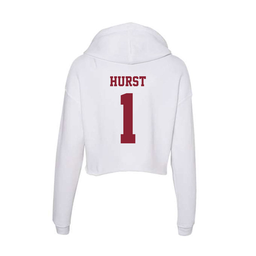 UMass - NCAA Women's Basketball : Reagan Hurst - Women's Crop Fleece Hooded Sweatshirt-1