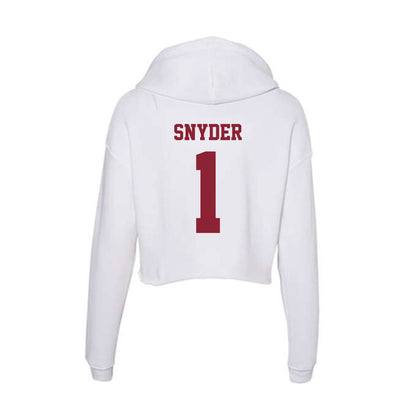 UMass - NCAA Football : DD Snyder - Women's Crop Fleece Hoodie-1