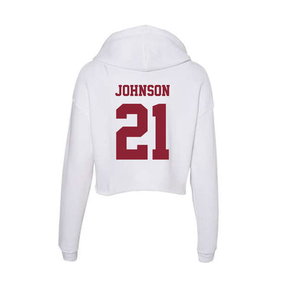 UMass - NCAA Football : Terron Johnson - Women's Crop Fleece Hoodie-1