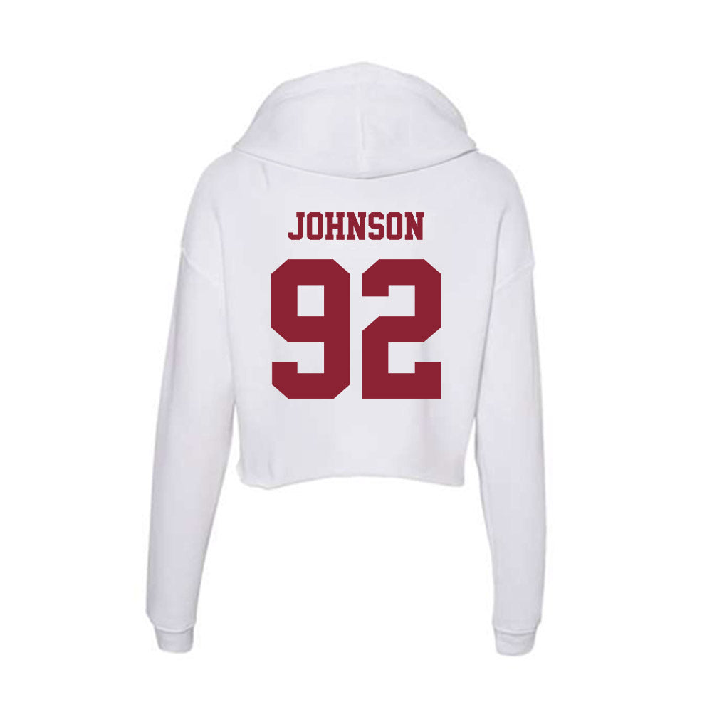UMass - NCAA Football : Romando Johnson - Women's Crop Fleece Hoodie-1