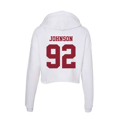 UMass - NCAA Football : Romando Johnson - Women's Crop Fleece Hoodie-1