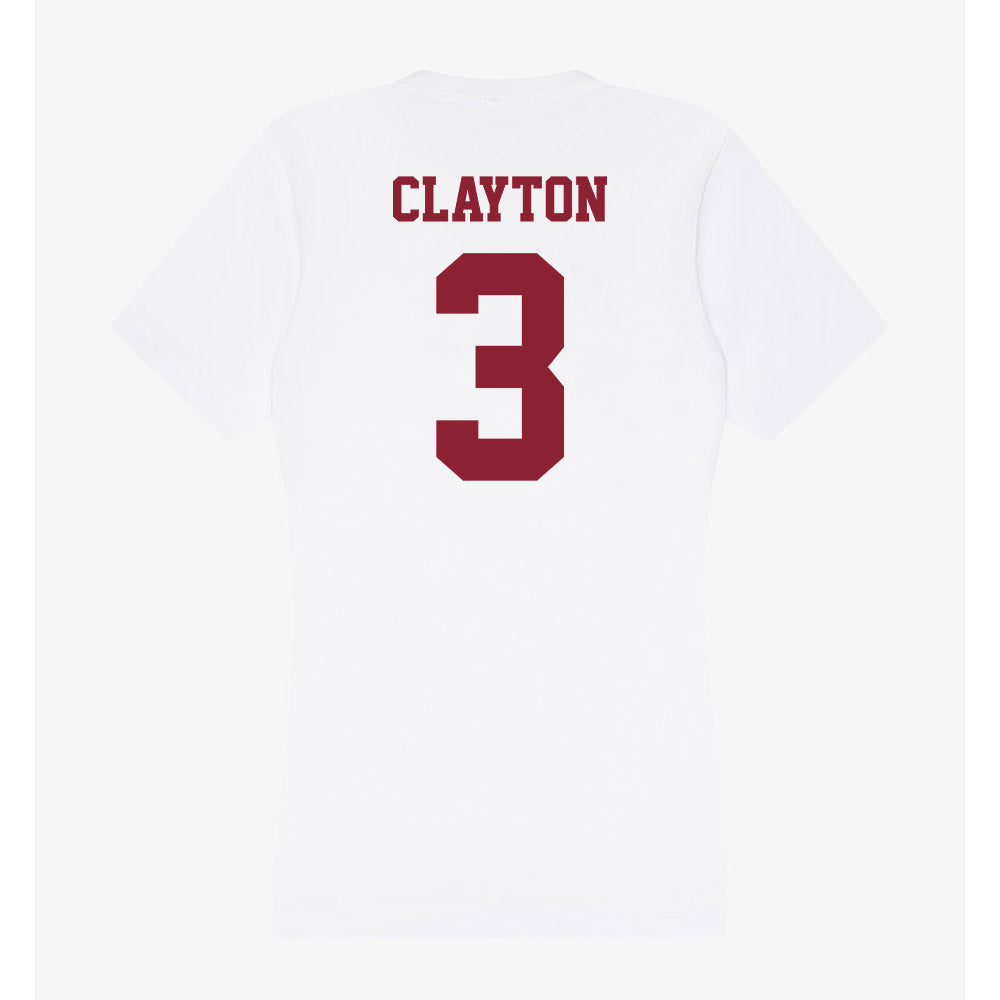 UMass - NCAA Men's Basketball : Jordan Clayton - Women's V-Neck T-Shirt-1