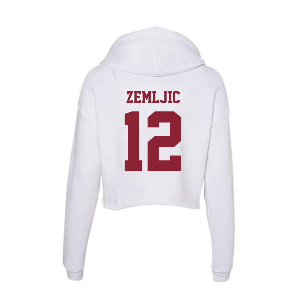UMass - NCAA Men's Basketball : Noa Zemljic - Women's Crop Fleece Hooded Sweatshirt-1