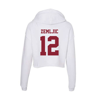 UMass - NCAA Men's Basketball : Noa Zemljic - Women's Crop Fleece Hooded Sweatshirt-1