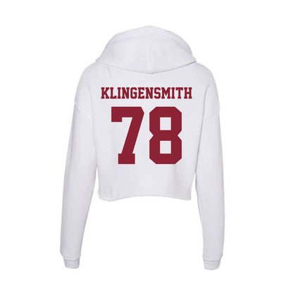 UMass - NCAA Football : Greg Klingensmith - Women's Crop Fleece Hooded Sweatshirt-1