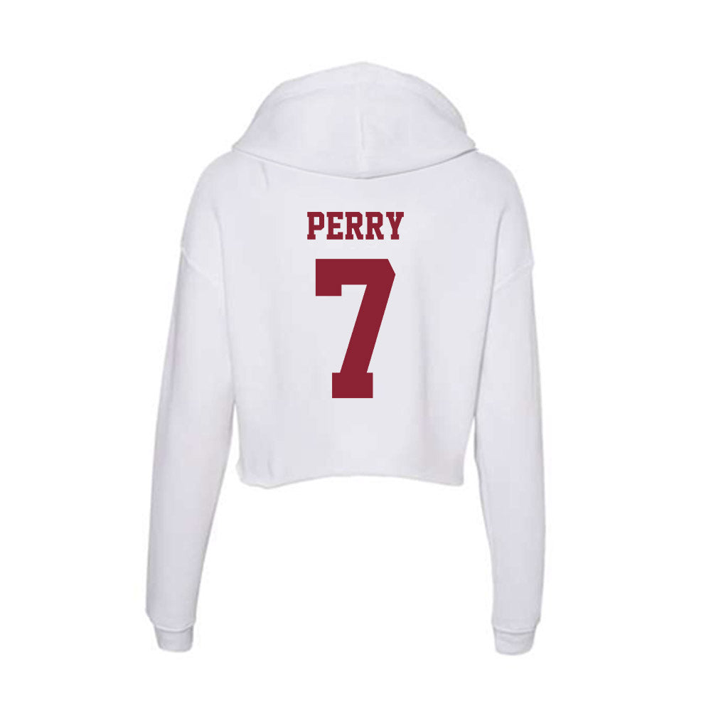 UMass - NCAA Football : Will Perry - Women's Crop Fleece Hoodie-1
