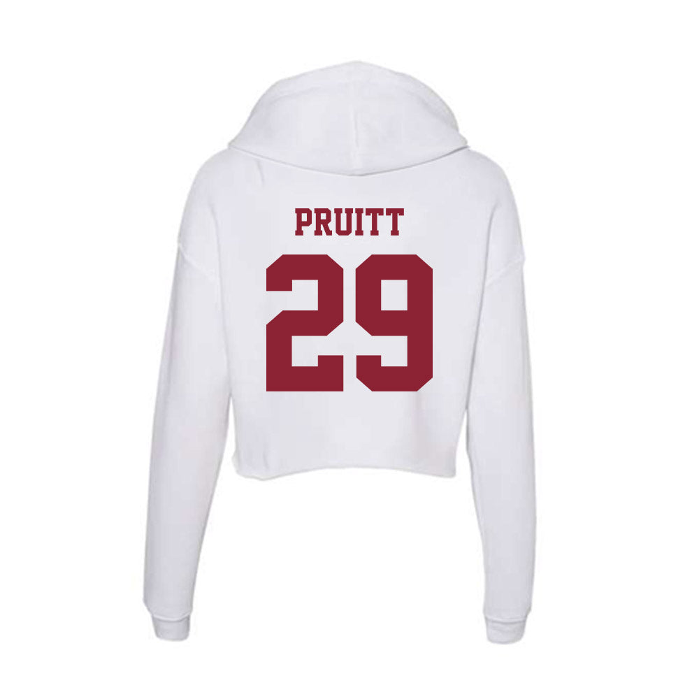 UMass - NCAA Football : Kareem Pruitt - Women's Crop Fleece Hooded Sweatshirt-1