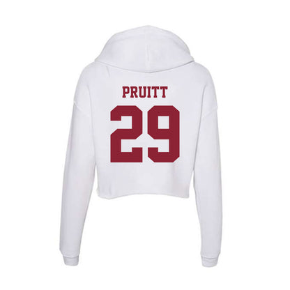 UMass - NCAA Football : Kareem Pruitt - Women's Crop Fleece Hooded Sweatshirt-1