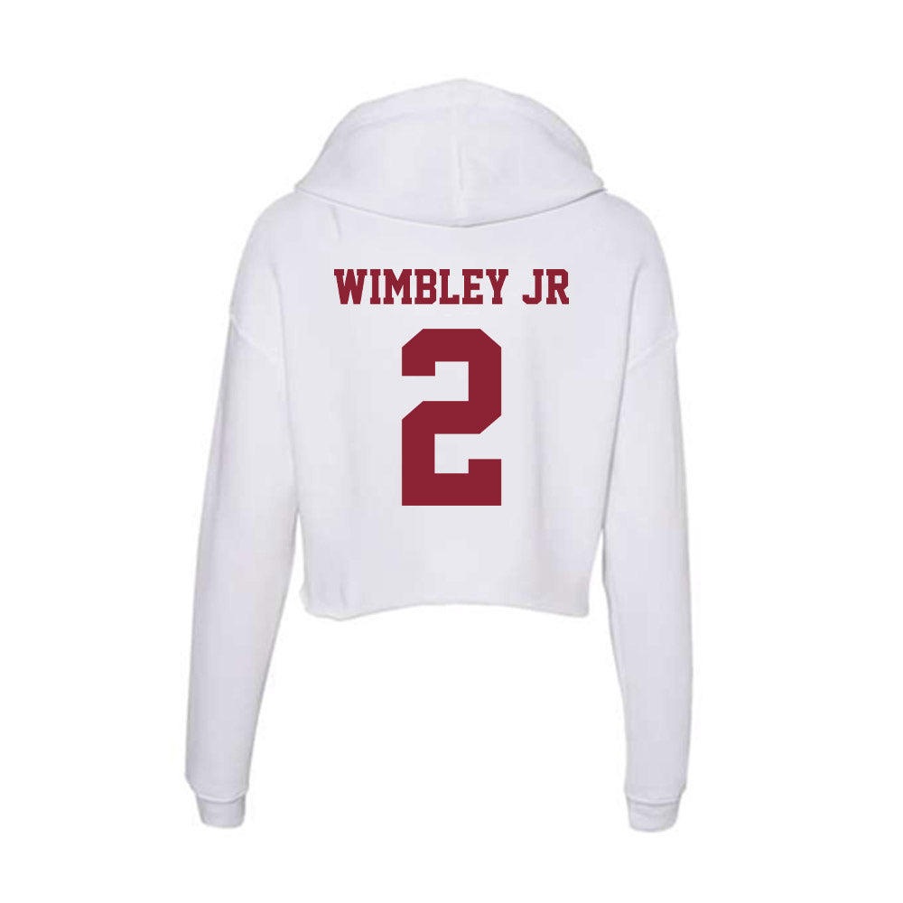UMass - NCAA Men's Basketball : Dwayne Wimbley jr - Women's Crop Fleece Hooded Sweatshirt-1