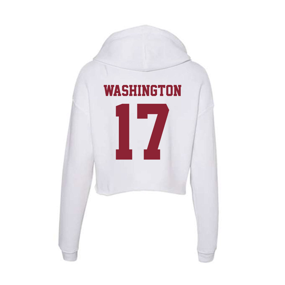 UMass - NCAA Football : Jerry Washington - Women's Crop Fleece Hoodie-1