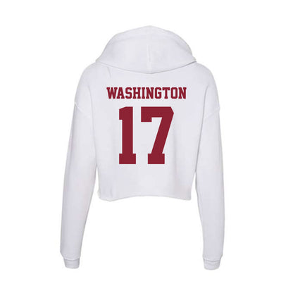 UMass - NCAA Football : Jerry Washington - Women's Crop Fleece Hoodie-1