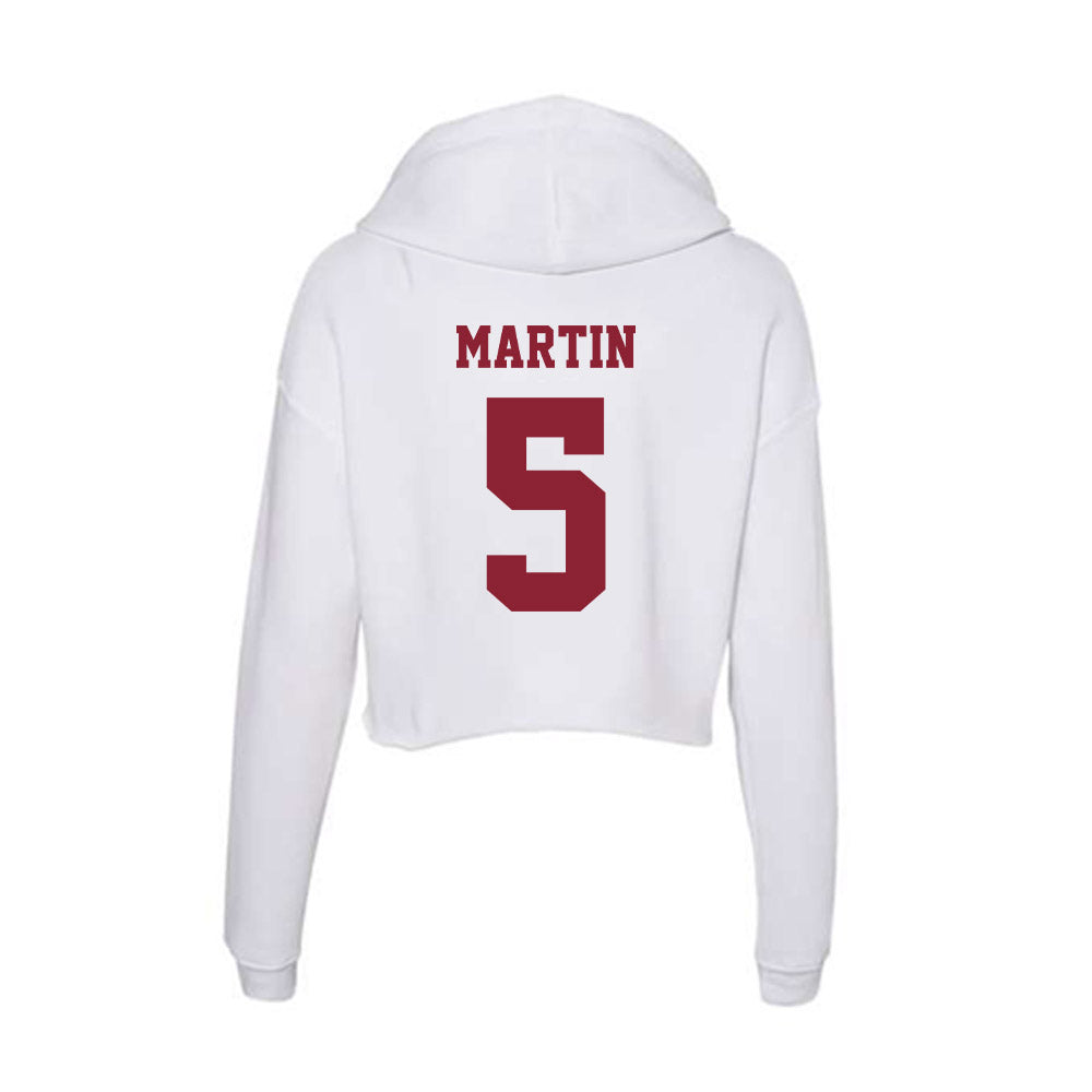 UMass - NCAA Football : Tyler Martin - Women's Crop Fleece Hooded Sweatshirt-1