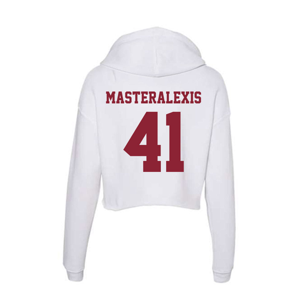 UMass - NCAA Baseball : Justin Masteralexis - Women's Crop Fleece Hoodie-1