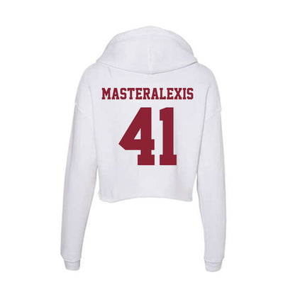 UMass - NCAA Baseball : Justin Masteralexis - Women's Crop Fleece Hoodie-1