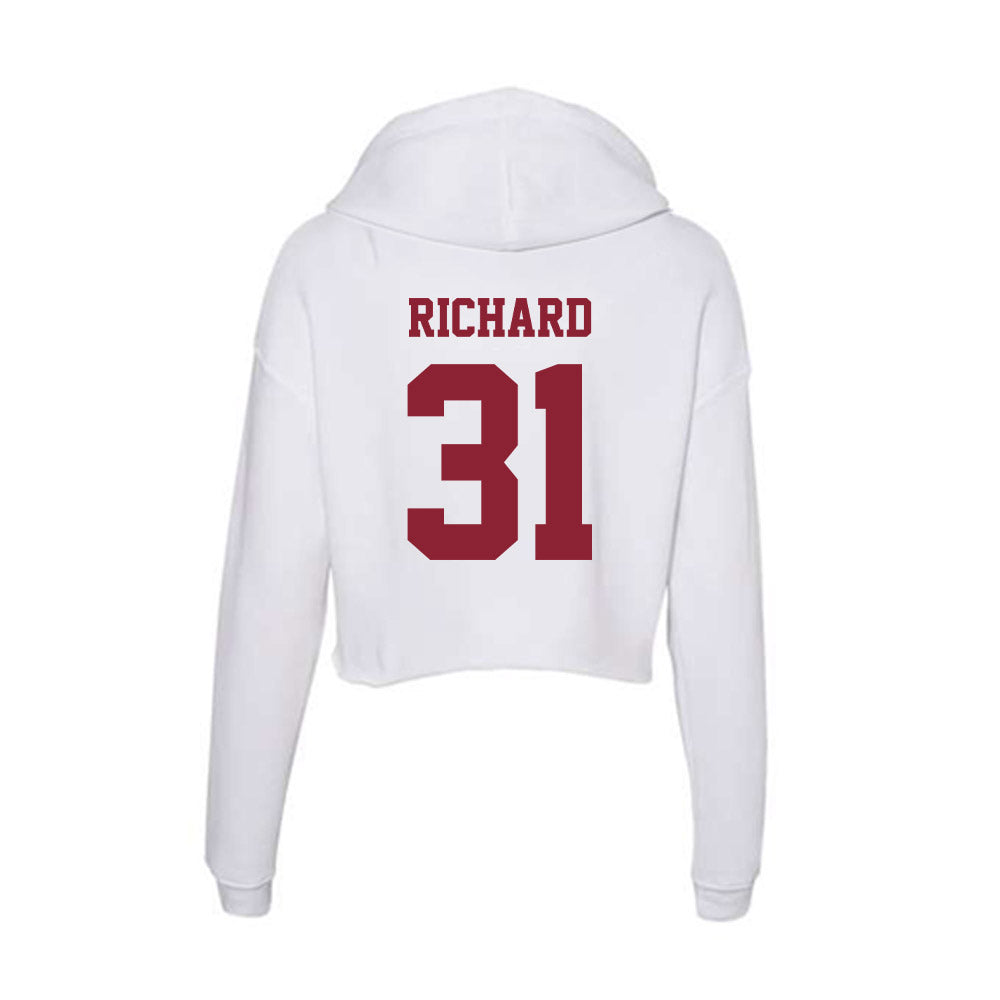 UMass - NCAA Baseball : Jackson Richard - Women's Crop Fleece Hoodie-1