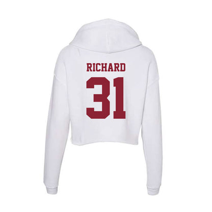UMass - NCAA Baseball : Jackson Richard - Women's Crop Fleece Hoodie-1