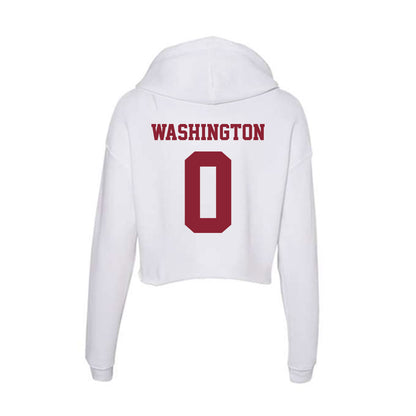 UMass - NCAA Football : Jordan Washington - Women's Crop Fleece Hoodie-1