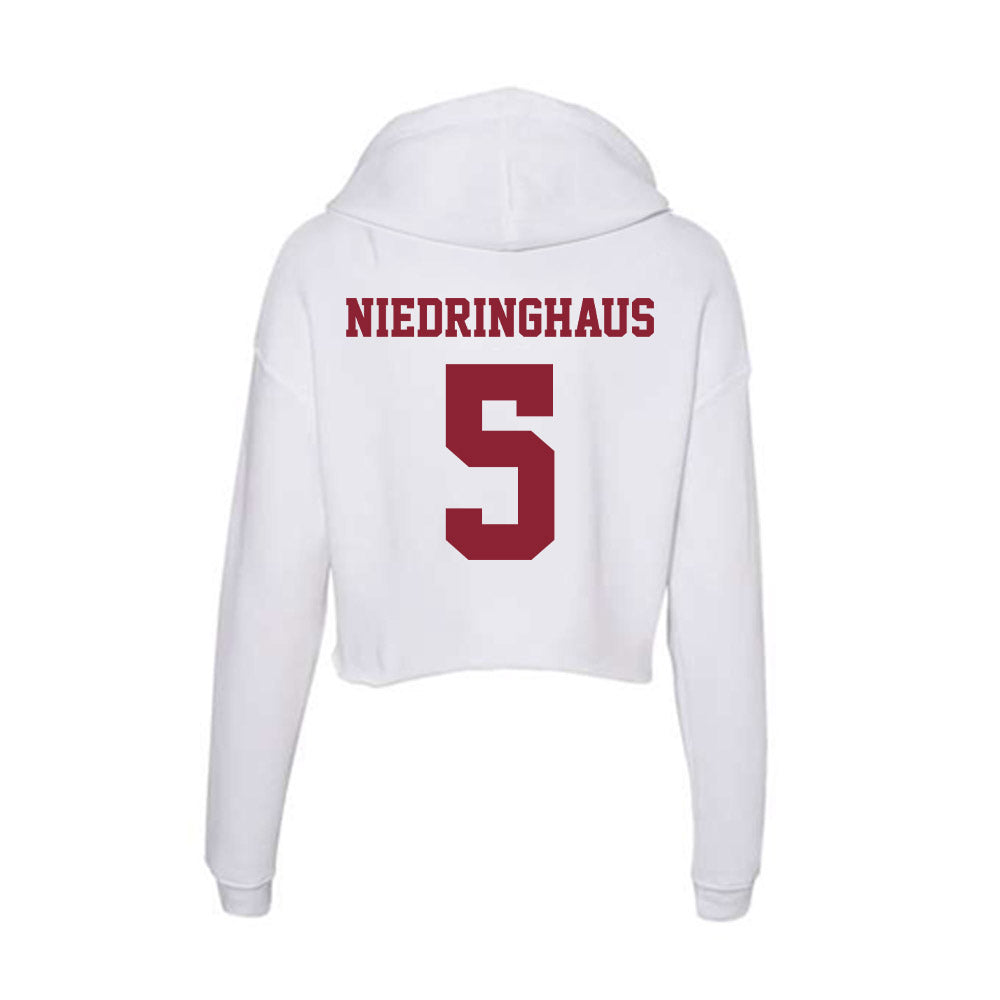 UMass - NCAA Baseball : Jack Niedringhaus - Women's Crop Fleece Hoodie-1