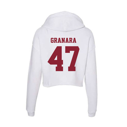 UMass - NCAA Men's Lacrosse : Robbie Granara - Women's Crop Fleece Hoodie-1