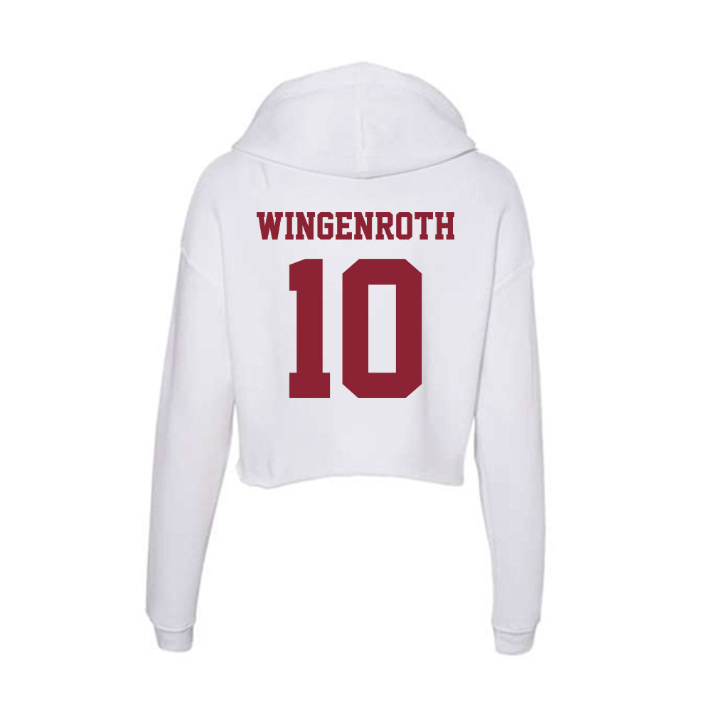UMass - NCAA Baseball : Brandon Wingenroth - Women's Crop Fleece Hoodie-1