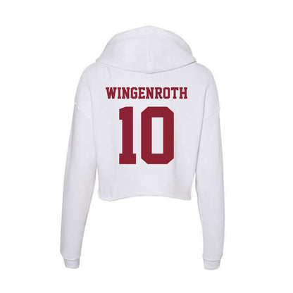 UMass - NCAA Baseball : Brandon Wingenroth - Women's Crop Fleece Hoodie-1