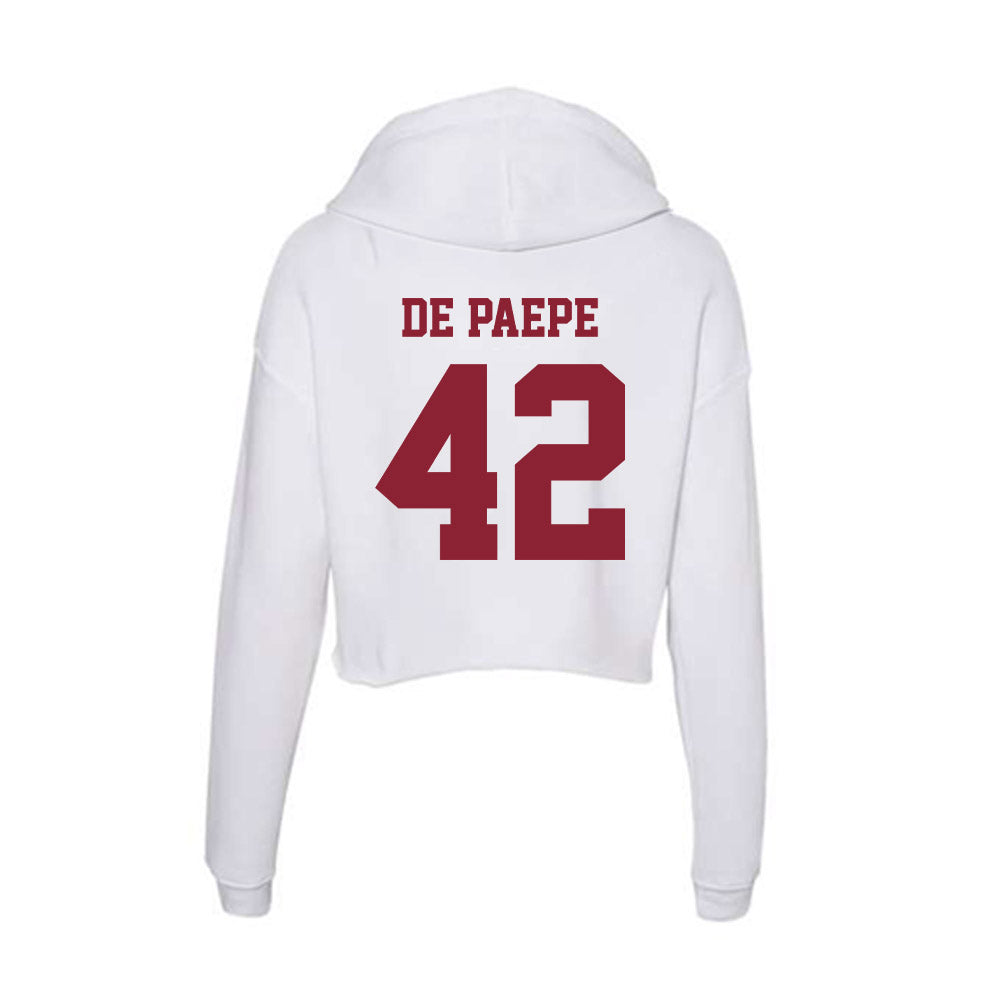 UMass - NCAA Football : Andrew De Paepe - Women's Crop Fleece Hooded Sweatshirt-1