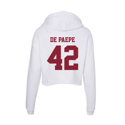 UMass - NCAA Football : Andrew De Paepe - Women's Crop Fleece Hooded Sweatshirt-1