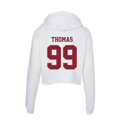 UMass - NCAA Football : Kamarion Thomas - Women's Crop Fleece Hoodie-1