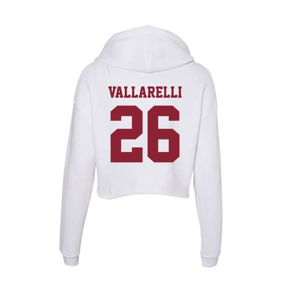 UMass - NCAA Women's Lacrosse : Rachel Vallarelli - Women's Crop Fleece Hoodie-1