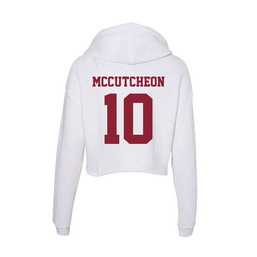 UMass - NCAA Football : Ty Mccutcheon - Women's Crop Fleece Hooded Sweatshirt-1