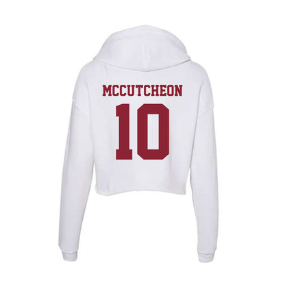 UMass - NCAA Football : Ty Mccutcheon - Women's Crop Fleece Hooded Sweatshirt-1