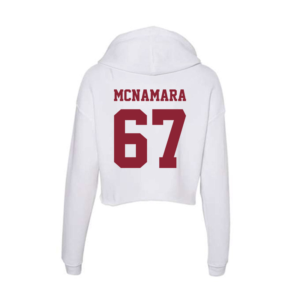UMass - NCAA Football : Willian McNamara - Women's Crop Fleece Hooded Sweatshirt-1