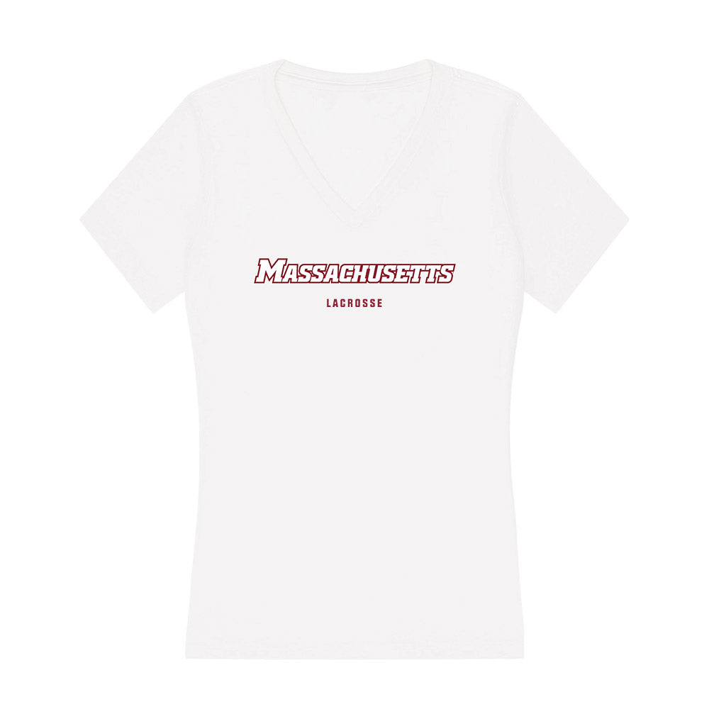 UMass - NCAA Men's Lacrosse : Dylan Johnson - Women's V-Neck T-Shirt-0