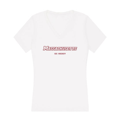 UMass - NCAA Men's Ice Hockey : Jack Musa - Women's V-Neck T-Shirt-0