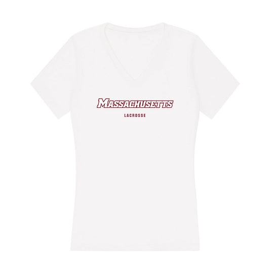 UMass - NCAA Men's Lacrosse : Dylan Johnson - Women's V-Neck T-Shirt-0